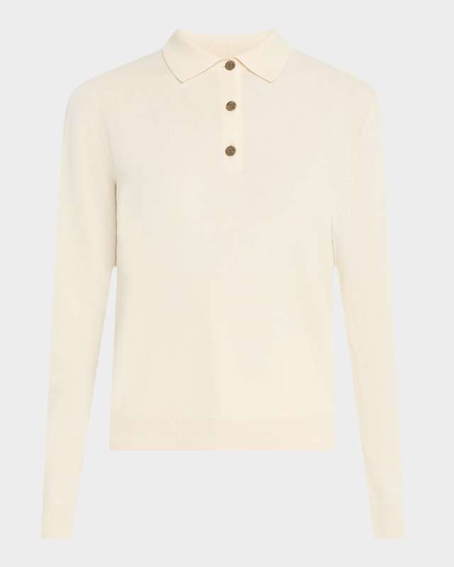 Baby Cashmere Long-Sleeve Polo Sweater